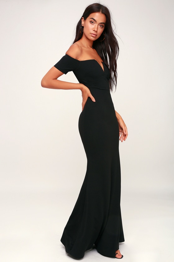 Black Mermaid Maxi Dress ...